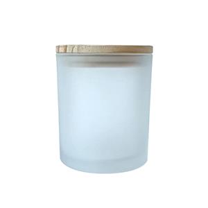 Frascos de vela de vidro fosco branco personalizado de 10 onças de luxo com tampa
