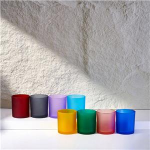 Wholesale empty colorful candle container jar glass with lid for candle making