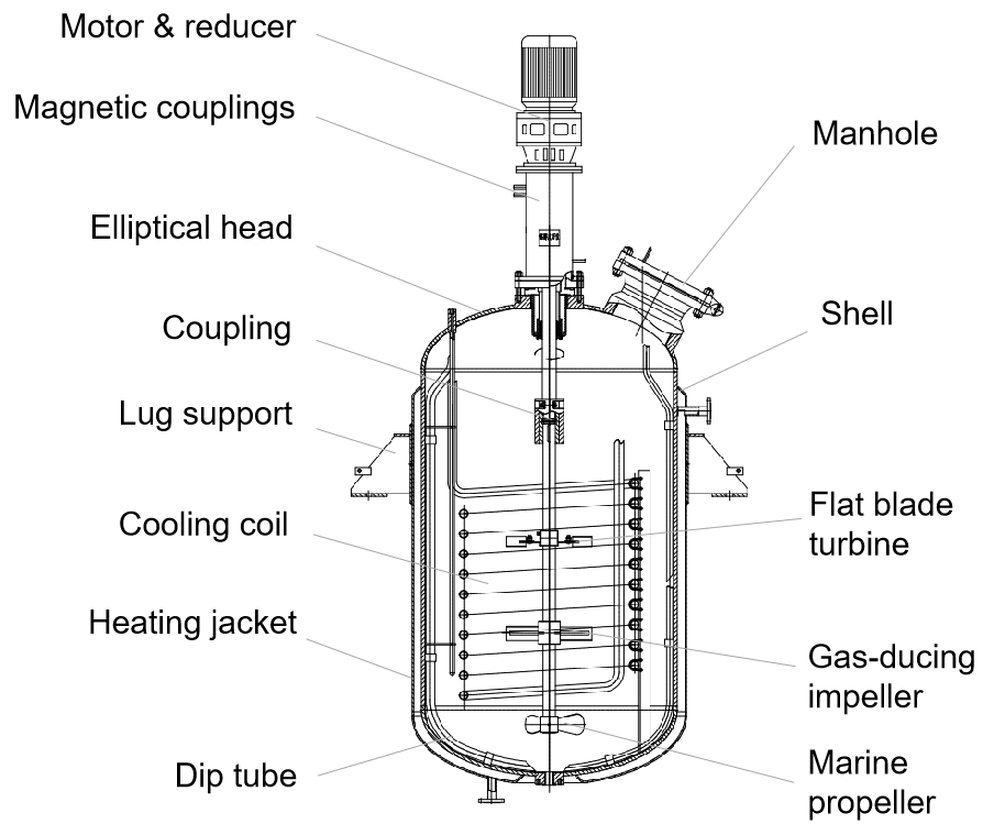 Conical head reactor