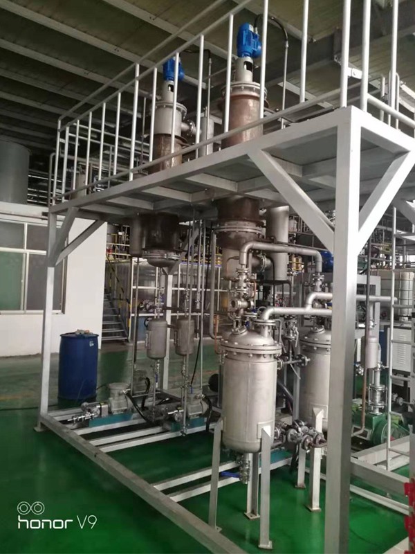 Sistema de destilação de caminho curto de duas fases 1m2 para a indústria cosmética