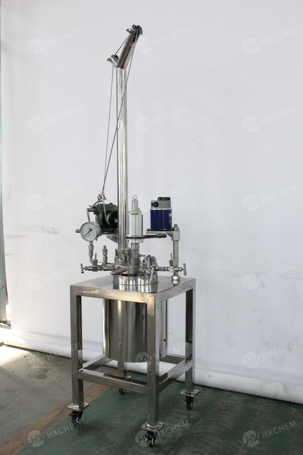 2 liters manual lifting hastelloy C276 lab pressure stirred reactor