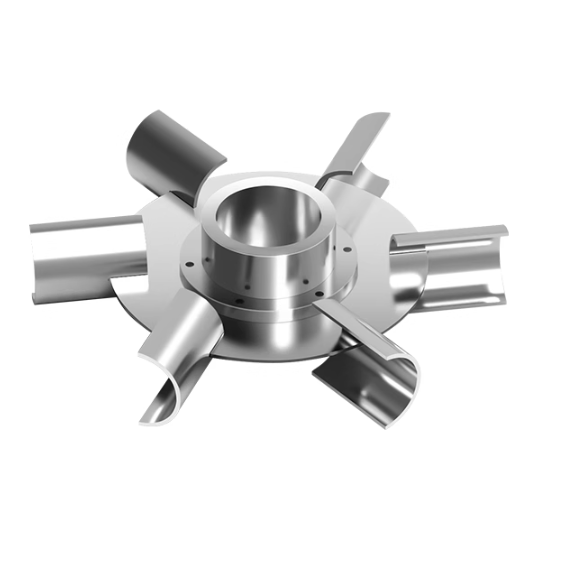 Semicircular blade turbine impeller