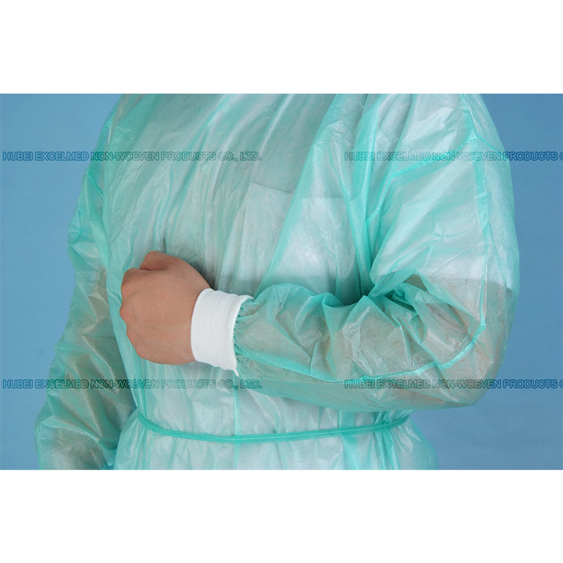 Non Woven Isolation Gown Knitted Cuff