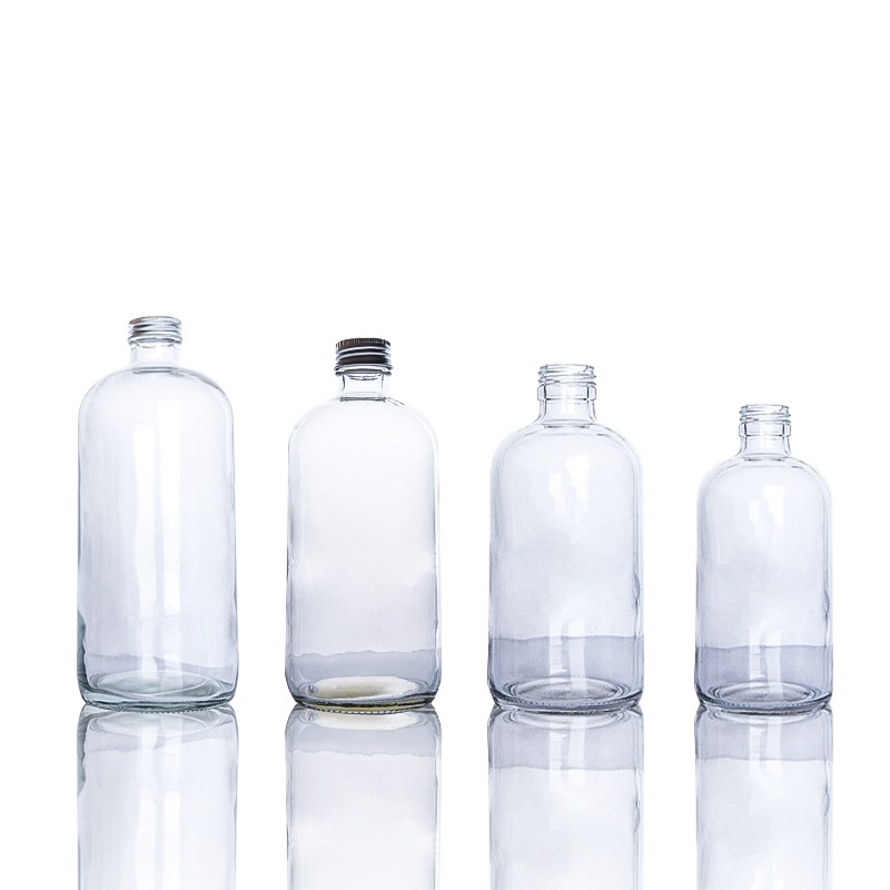 Botellas de bebidas vacías personalizadas, botellas de jugo de vidrio al por mayor