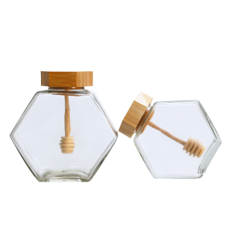 Glass 500g Hexagon Jars Honey Jar