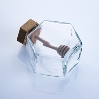 Topi Kayu Bentuk Hexagon Madu Wadah Toples Grosir