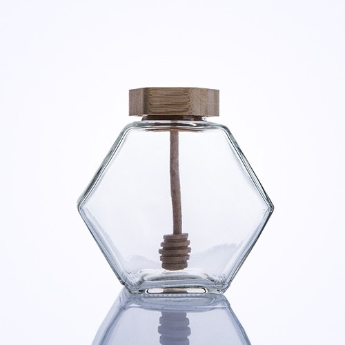 木帽六角形蜂蜜罐罐批发