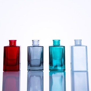 Botol Kaca Diffuser Kosong Persegi Berwarna