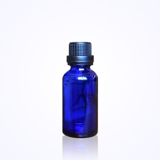 Bottiglia di olio essenziale con contagocce in vetro di colore blu