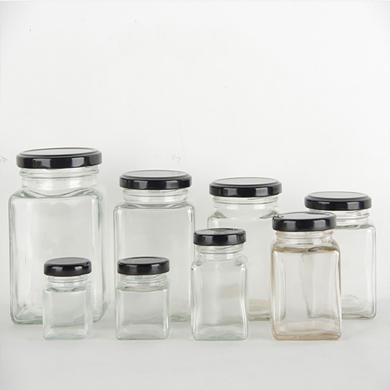 Fabricants de pots à miel en verre transparent avec couvercle