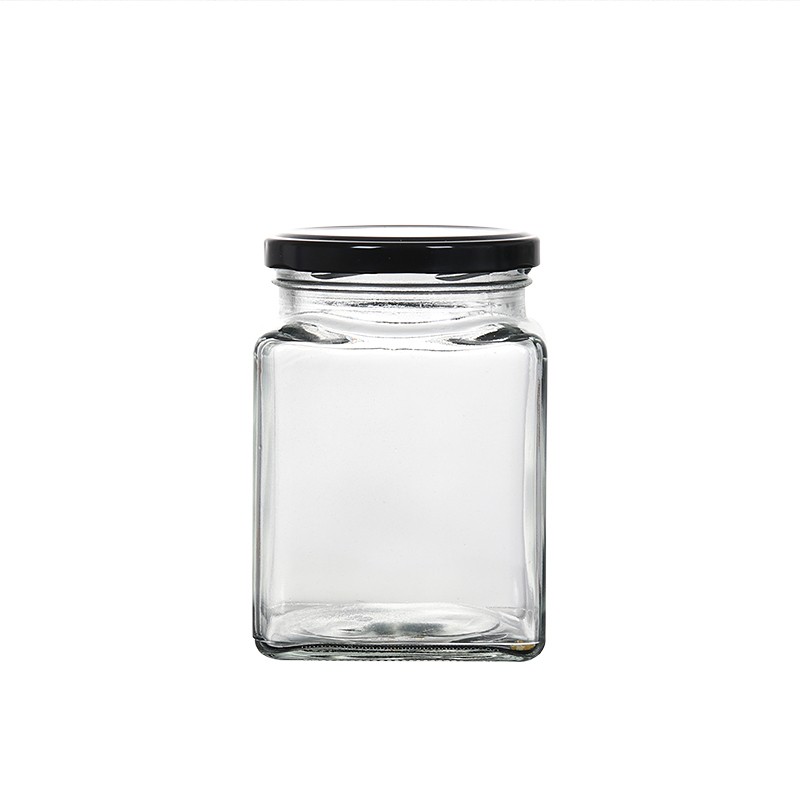 Fabricants de pots à miel en verre transparent avec couvercle