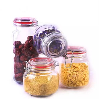 Grande barattolo di conservazione del miele rotondo da 12 once di vendita caldo con coperchi ermetici