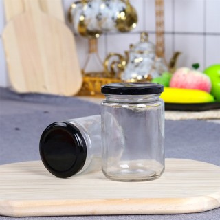 Vaso per vasetti di miele vuoto grande trasparente economico con coperchio alla rinfusa