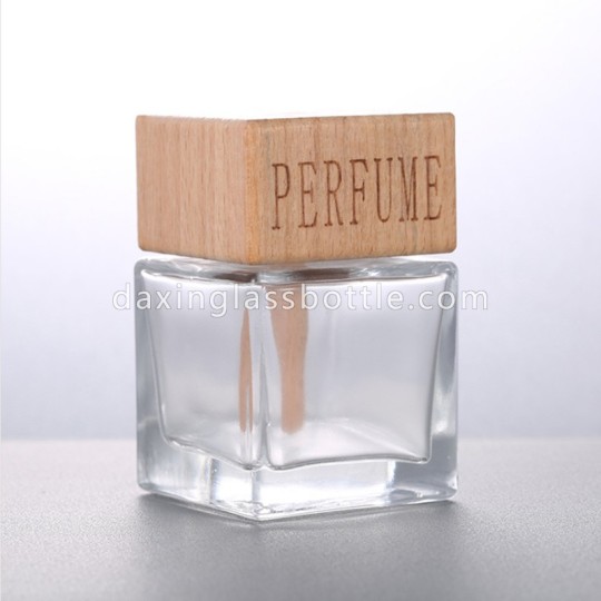 Botol Diffuser Persegi Mobil Kosong Grosir 50ml dengan Tutup Kayu