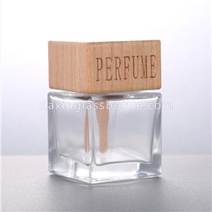 Botol Diffuser Persegi Mobil Kosong Grosir 50ml dengan Tutup Kayu