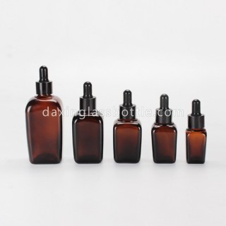 판매를위한 20ml 정사각형 호박색 점 적기 병 공급자