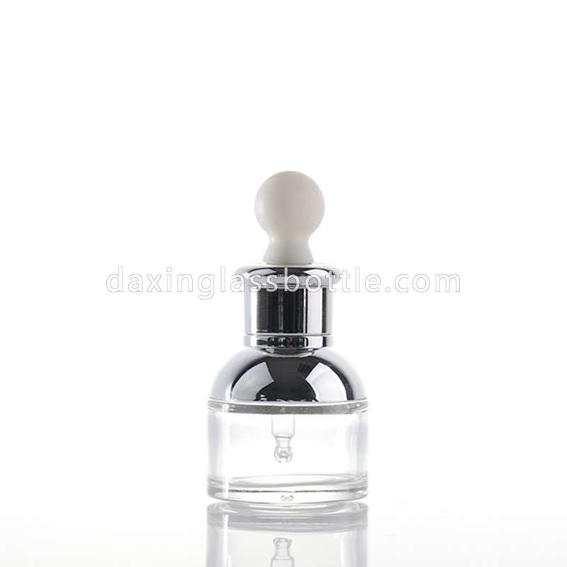 Frasco cuentagotas plateado de 30 ml para perfume de aceites esenciales con logotipo personalizado