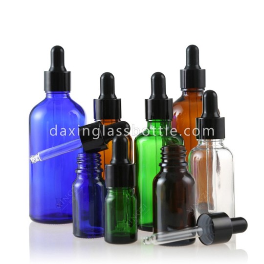 Botol Semprot Minyak Esensial Amber Blue dengan Dropper Wholesale