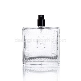 Botella de perfume de vidrio cuadrada de 100 ml con fondo grueso y acabado de cuello de 15 mm al por mayor