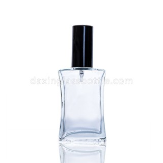 Wholesale Custom Made Luxury 50ml Glass Perfume Bottle with Black Cap