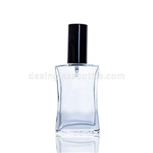 Grosir Custom Made Botol Parfum Kaca Mewah 50ml dengan Tutup Hitam