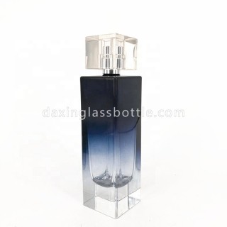 Unique French Bulk Elegant Colorful Crimp Black 100ml Spray Perfume Gradient Glass Bottle