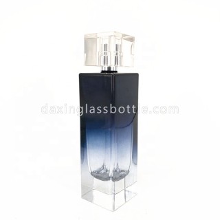 Unique French Bulk Elegant Colorful Crimp Black 100ml Spray Perfume Gradient Glass Bottle