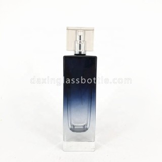 Unique French Bulk Elegant Colorful Crimp Black 100ml Spray Perfume Gradient Glass Bottle