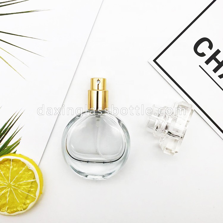 Islamische Fläschchen, leere Großpackung, elegante flache runde Parfümflaschen, 30 ml, 50 ml, 100 ml, Glasspray