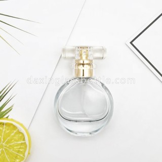 Islamic Vials Empty Bulk Sample Fancy Flat Round Perfume Bottles 30ml 50ml 100ml Glass Spray