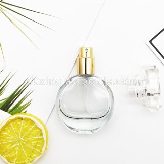 Islamic Vials Empty Bulk Sample Fancy Flat Round Perfume Bottles 30ml 50ml 100ml Glass Spray