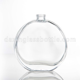 Flat Round 50ml Small Perfume Glass Bottle With Spray Lid