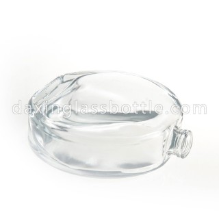 Flat Round 50ml Small Perfume Glass Bottle With Spray Lid
