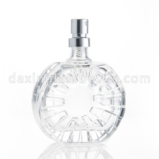 55ml Oval Shape Clear Glass Perfume Bottle Refillable Pump Atomizer Bottle with Sprayer and Clear Caps