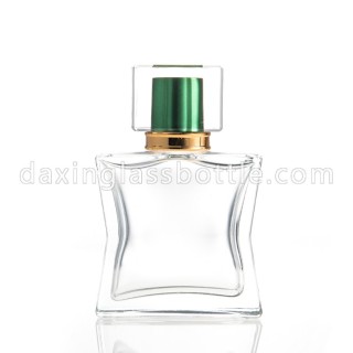Fancy 55ml Curve Shape Glass Perfume Bottle For Sale With Spray Lid
