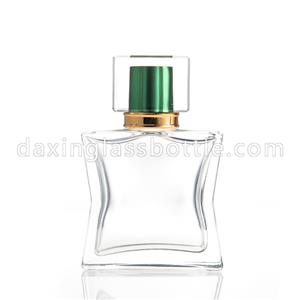Fancy 55ml Curve Shape Glass Perfume Bottle For Sale With Spray Lid