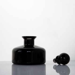 New Design Luxury Round Reed Diffuser Glass Bottle Black 200ml with Reed Diffuser Cap