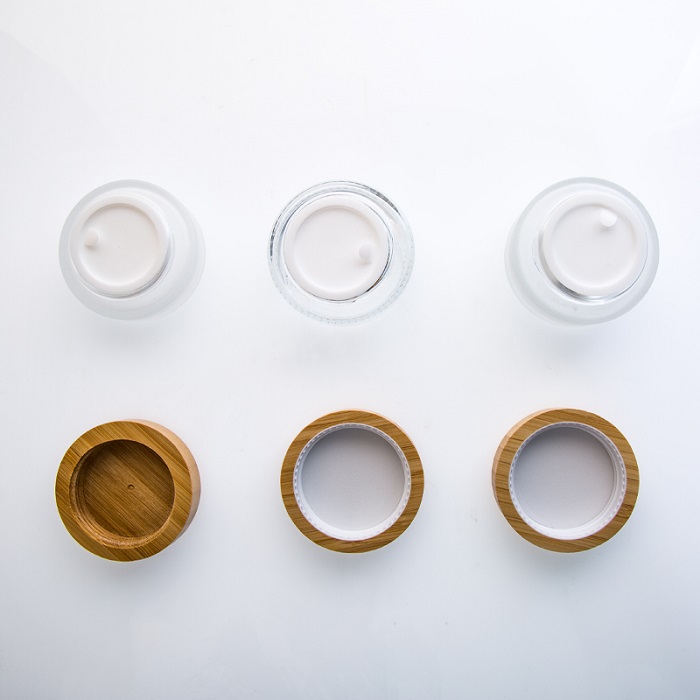 Pots de crème en gros, emballage cosmétique, 30 g et 50 g, pot de crème pour le visage avec couvercle en bambou