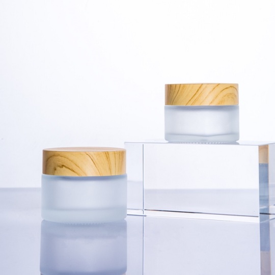 Grosir Cream Jars Kemasan Kosmetik 30g 50g Face Cream Jar dengan Tutup Bambu