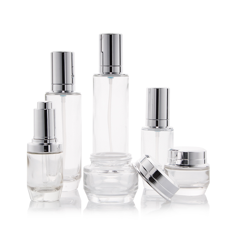 30 ml, 45 ml, 100 ml, 120 ml Glas-Lotionflasche; 30 g, 40 g Cremetiegel mit Aluminiumverschluss
