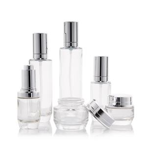 30ml 45ml 100ml 120ml Botol Lotion Kaca 30g 40g Krim Jar dengan Tutup Aluminium