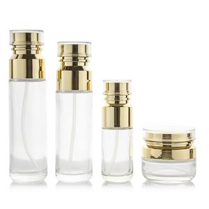 Kemasan Kosmetik Kosong Wadah Kaca Perawatan Kulit 32g 40ml 100ml 120ml Botol Lotion dengan Tutup Pompa