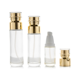 Kemasan Kosmetik Kosong Wadah Kaca Perawatan Kulit 32g 40ml 100ml 120ml Botol Lotion dengan Tutup Pompa