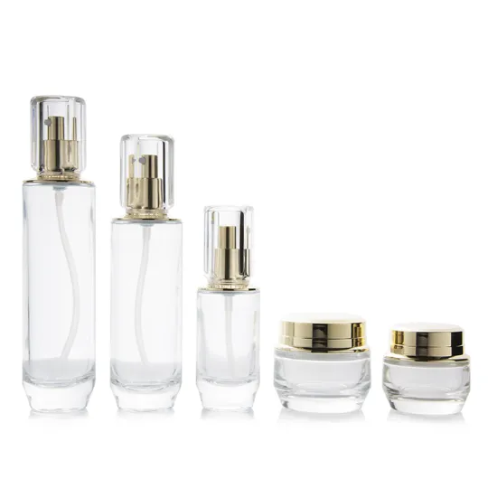 30g 40g 40ml 100ml 130ml Pam Kosmetik Botol Losyen Kaca Frosted Kosong Jar Krim Bulat dengan Cap Emas