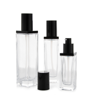 New Design 45g 60ml 100ml 120ml Cosmetic Square Acrylic Lotion Bottles With Pump Cap