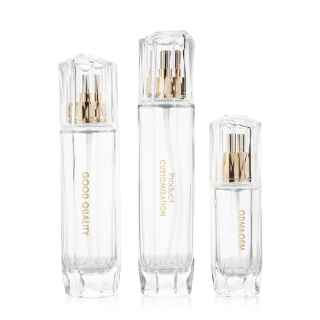 25g 40g 30ml 45ml 100ml 120ml Custom Logo Thick Bottom Lotion Bottle with Gold Cap