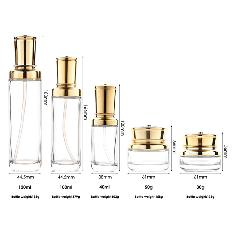 30 g 50 g 40 ml 100 ml 120 ml venta directa de fábrica tarro de crema corporal de vidrio botella de loción de vidrio