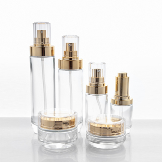 Botol lotion kosong, botol lotion transparan MOQ rendah dengan pompa