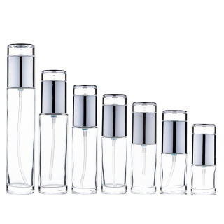 Custom printed lotion bottles cream lotion glass bottle with press pump cap