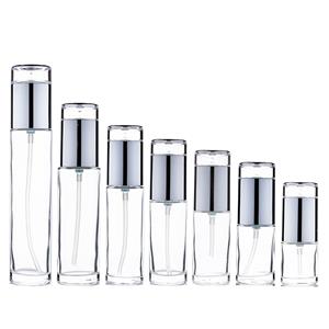 Botol lotion yang dicetak khusus, botol kaca lotion krim dengan tutup pompa tekan